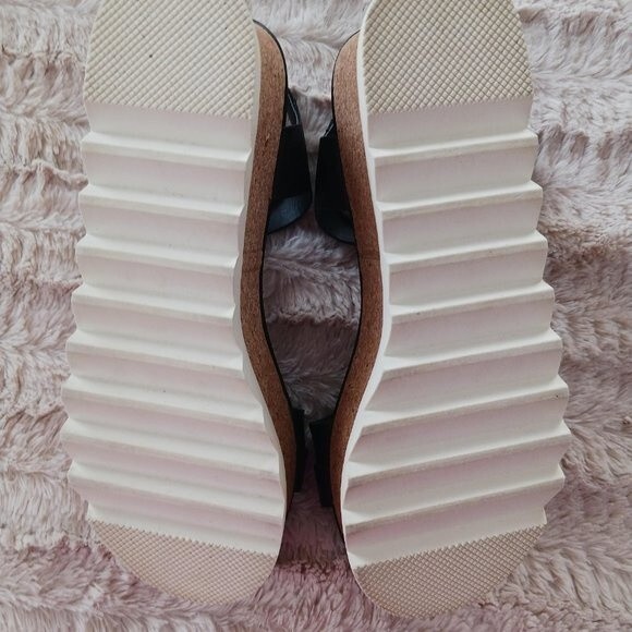 Steve Madden Platform Sandals Size 9.5M Black Leather Open Toe Chunky Strappy - Picture 7 of 7